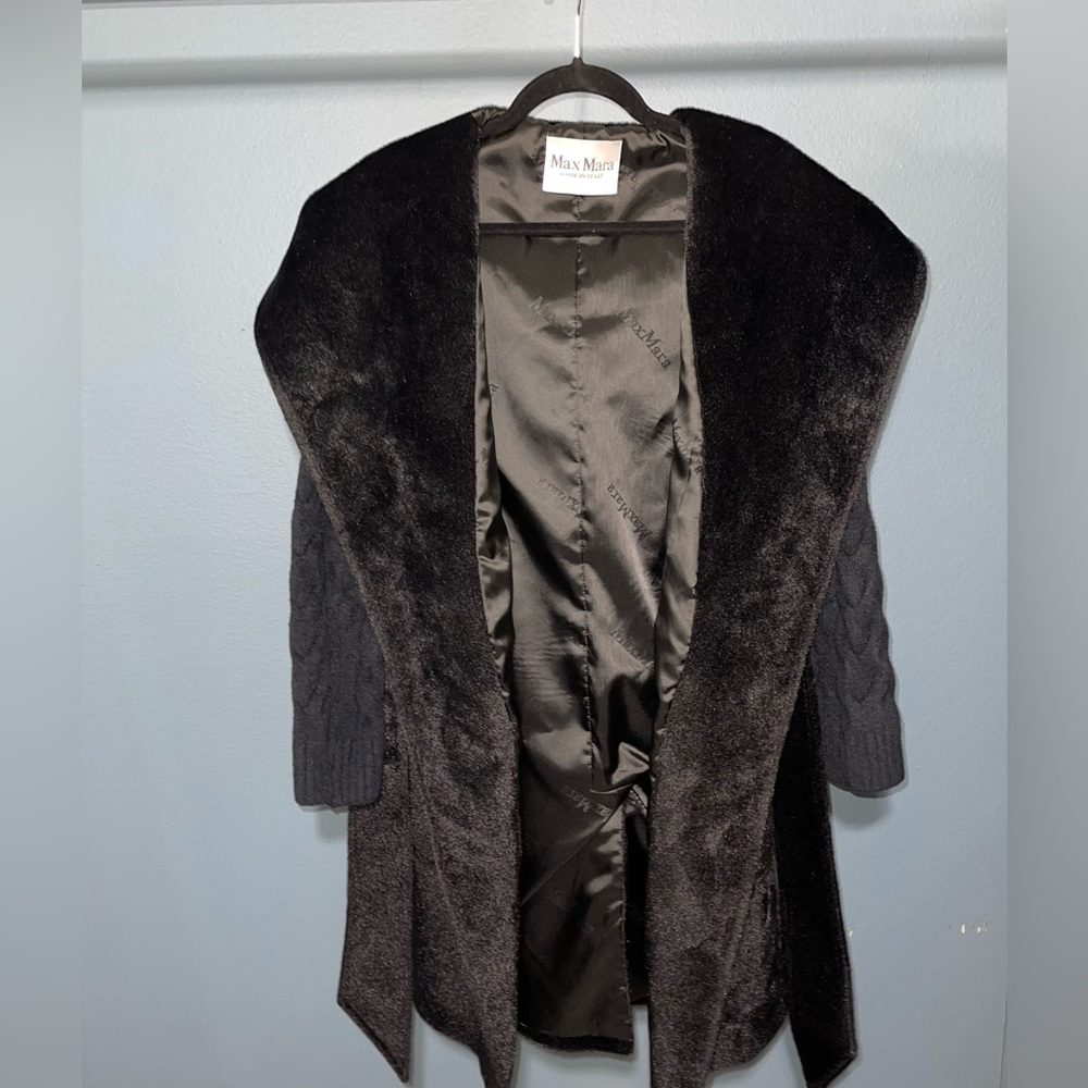 MAXMARA Cotton Black Jacket Coat